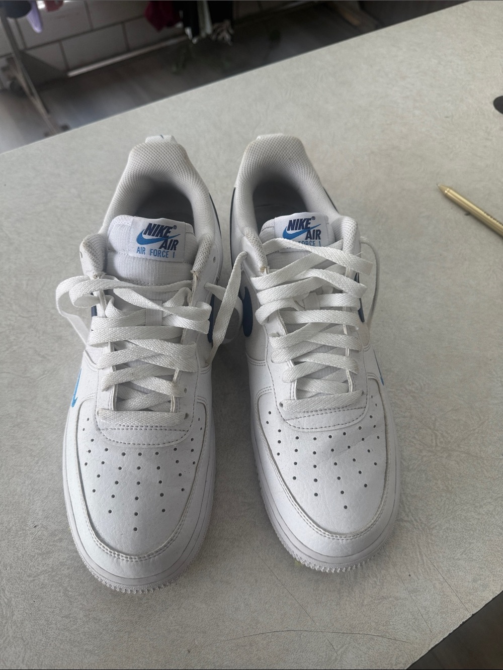 Nike Air Force 1 Low White with Blue Accents